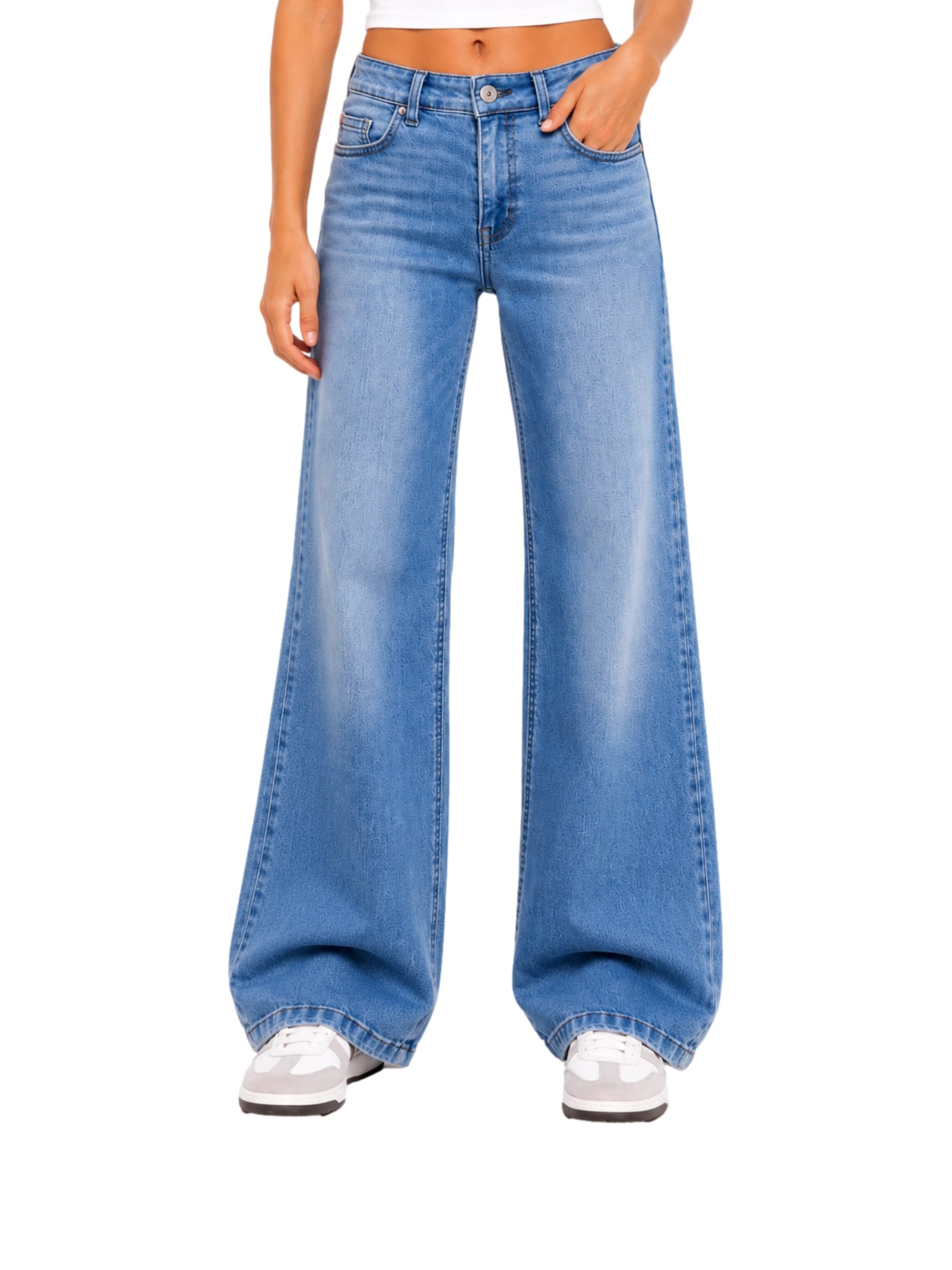 ONLY GIRLS Flared Jeans 'KOGJUICY-WAUW' in Blau: Vorderseite
