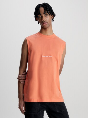 T-Shirt Calvin Klein Jeans en orange : devant