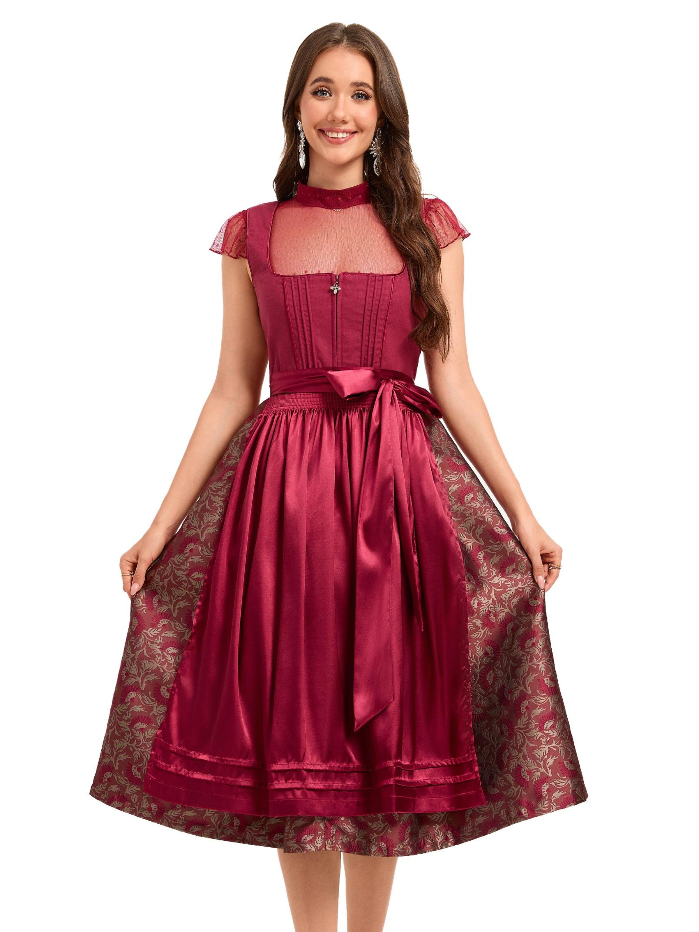 Yesfashion Dirndl‌ in Rot: Vorderseite