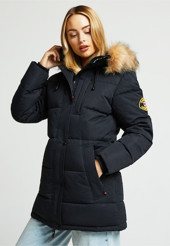 Manteau d’hiver 'Goshawa' Zavetti Canada en noir : devant