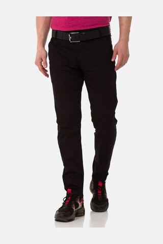 CIPO & BAXX Slim fit Trousers in Black: front