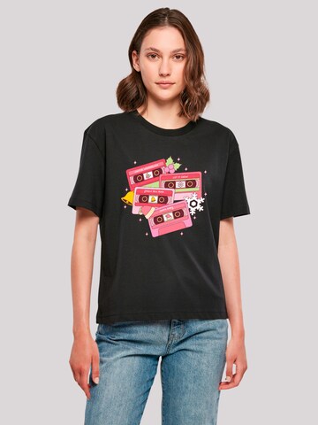 T-shirt 'Christmas Retro Song' F4NT4STIC en noir : devant