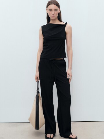 MANGO Wide Leg Bukser 'RIGA' i sort