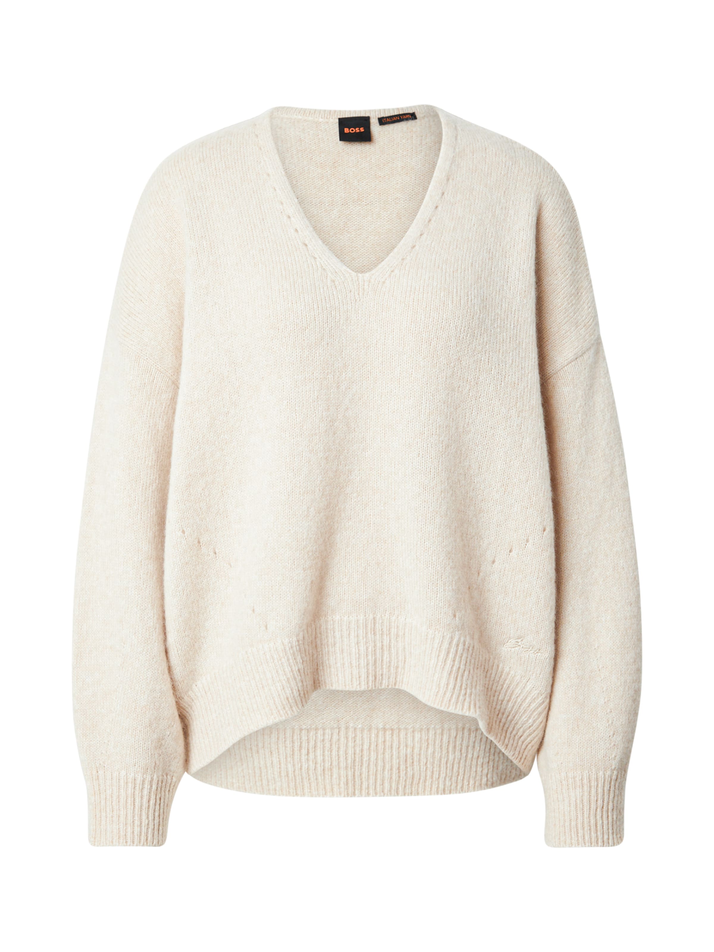 BOSS Sweater &#x27;Fondyssa&#x27; in Beige: front
