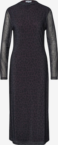Street One Studio Midikleid aus Mesh mit Leo-Muster in Lila: Vorderseite