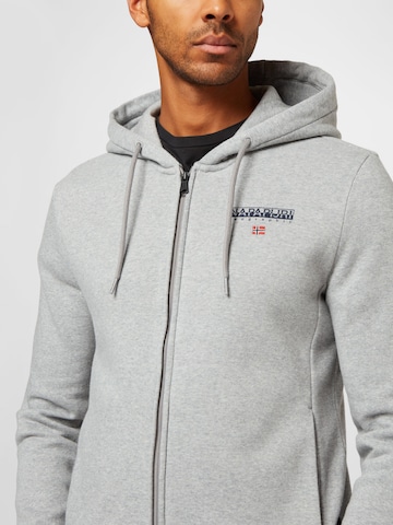 NAPAPIJRI Zip-Up Hoodie 'B-AYAS' in Grey