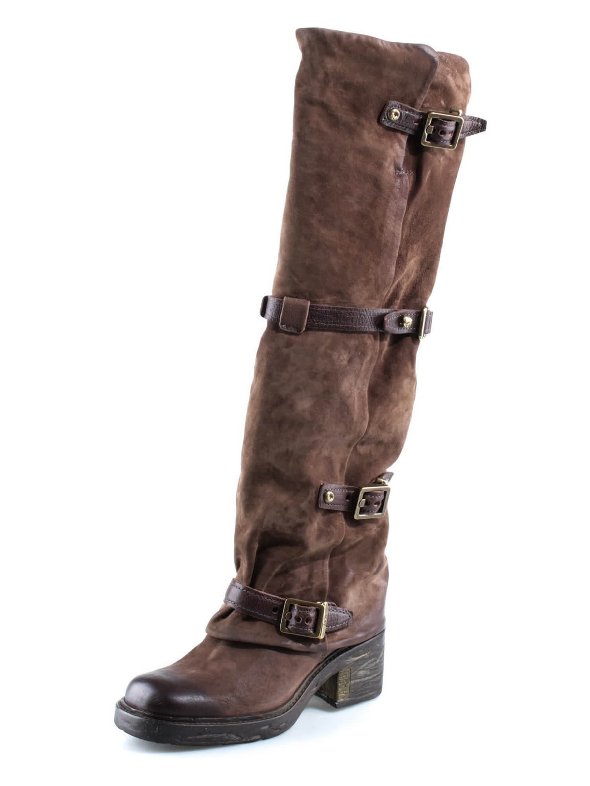 A.S.98 Overknees 'Soren' in Brown: front
