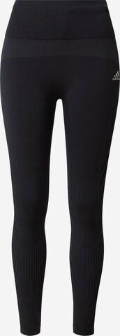 Skinny Pantalon de sport 'Aero Winter Long' ADIDAS SPORTSWEAR en noir : devant