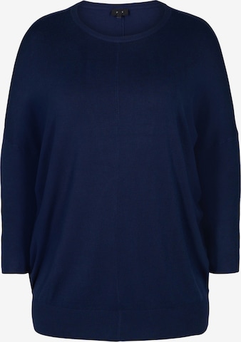 Zizzi Sweater 'CARRIE' in Blue: front