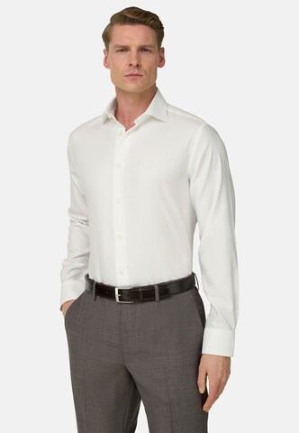 Boggi Milano Slim Fit Hemd in Weiß: Vorderseite