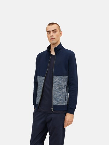 TOM TAILOR Zip-Up Hoodie in Blue