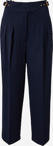 Lauren Ralph Lauren Regular Pleat-Front Pants 'ZATTARY' in Blue: front