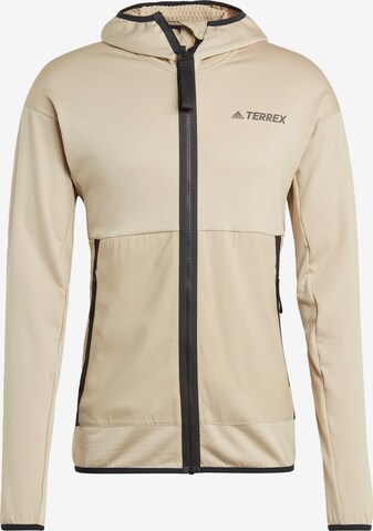 Veste en polaire fonctionnelle ADIDAS TERREX en beige : devant