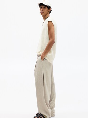 Pull&Bear Wide Leg Hose in Beige