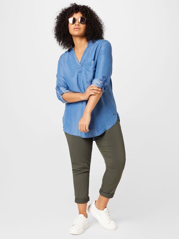 Tom Tailor Women + Bluse in Blau