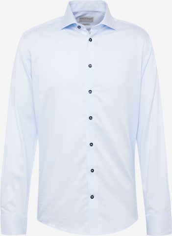 Bruun & Stengade - Slim Fit Camisa 'Woodson' em azul: frente