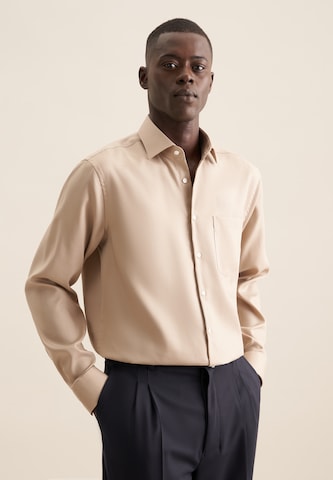 SEIDENSTICKER Regular fit Business shirt in Beige: front