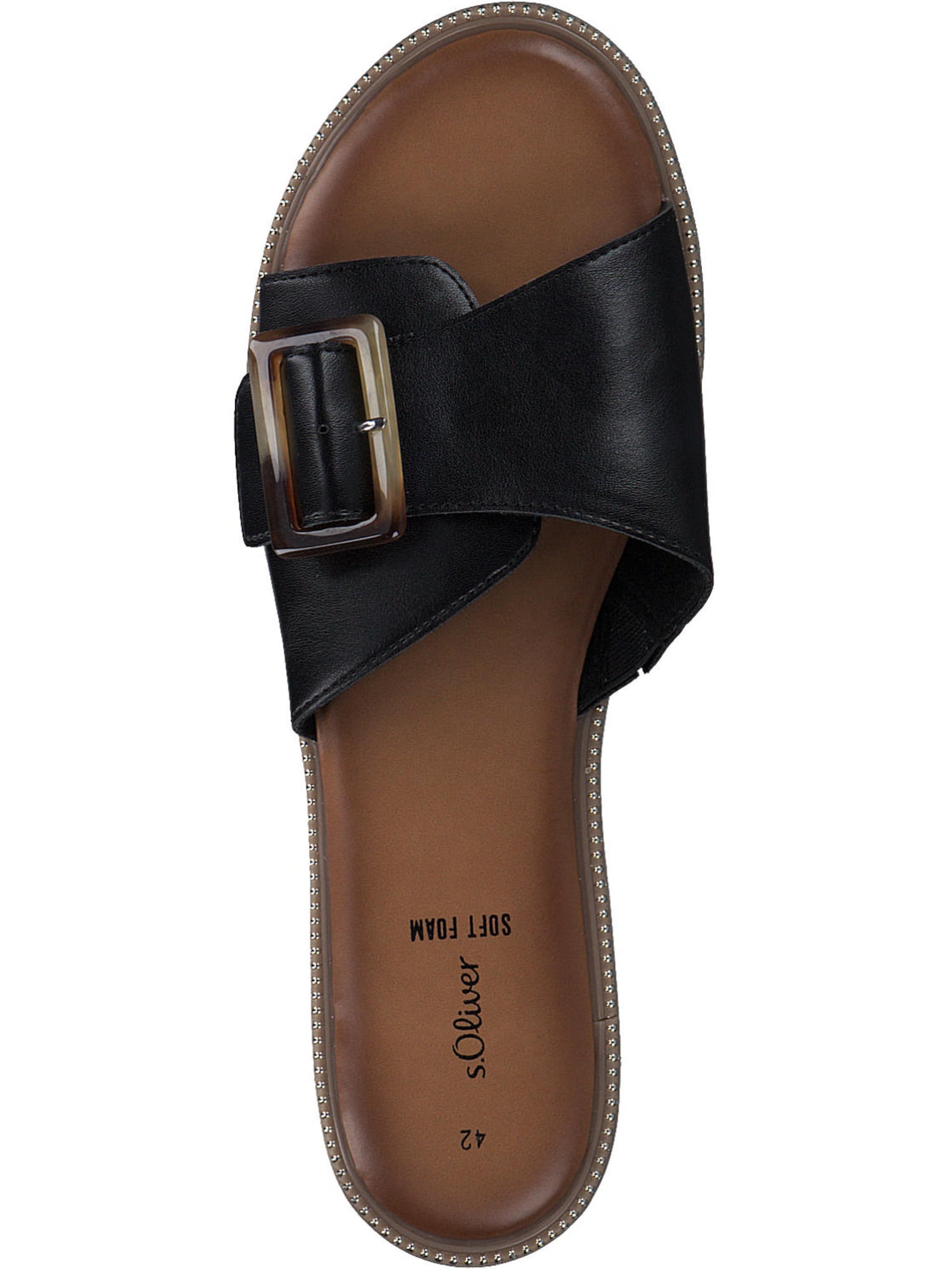 s.Oliver Pantolette in Schwarz