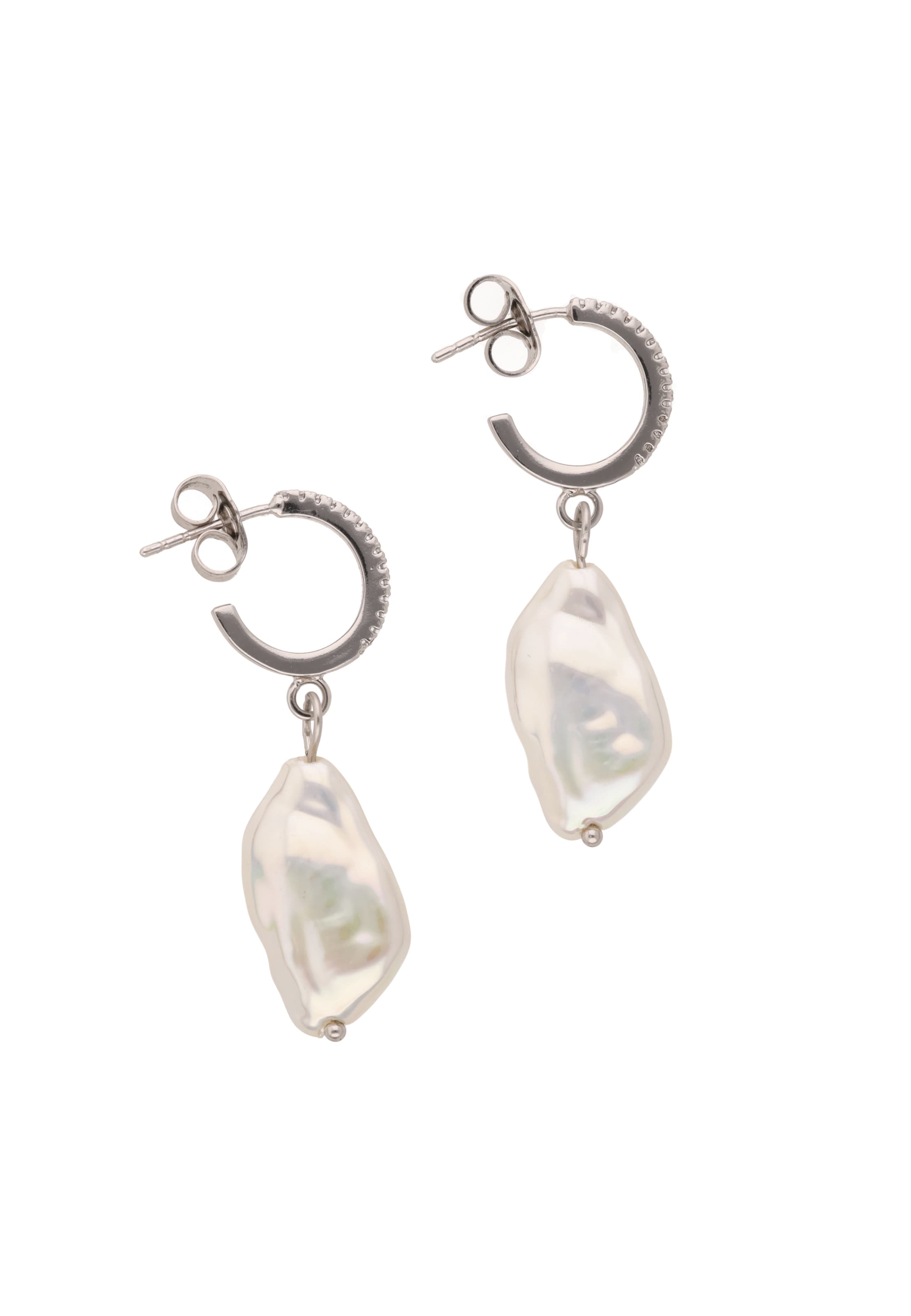 usha WHITE LABEL Pendientes en plata / blanco perla, Vista del producto