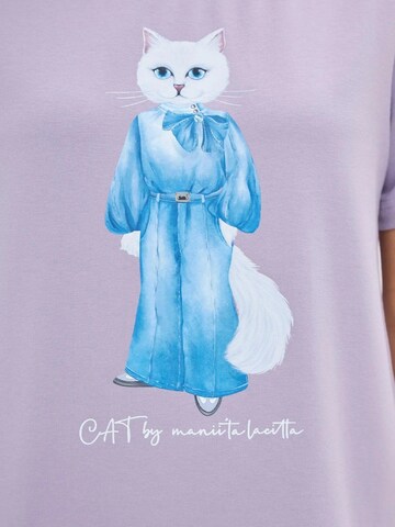 Cat e Lolette Shirt 'Cat in a Denim Suit' in Purple