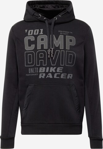 CAMP DAVID Sweatshirt in Zwart: voorkant