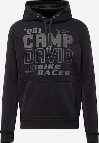 CAMP DAVID Sweatshirt in Black: front