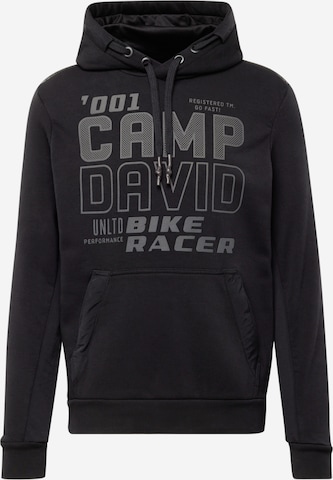 CAMP DAVID Sweatshirt i svart: framsida