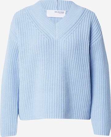 Pull-over 'Selma' SELECTED FEMME en bleu : devant