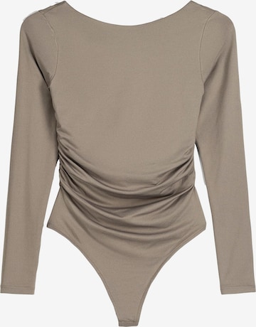 Bershka Shirt bodysuit in Grey: front