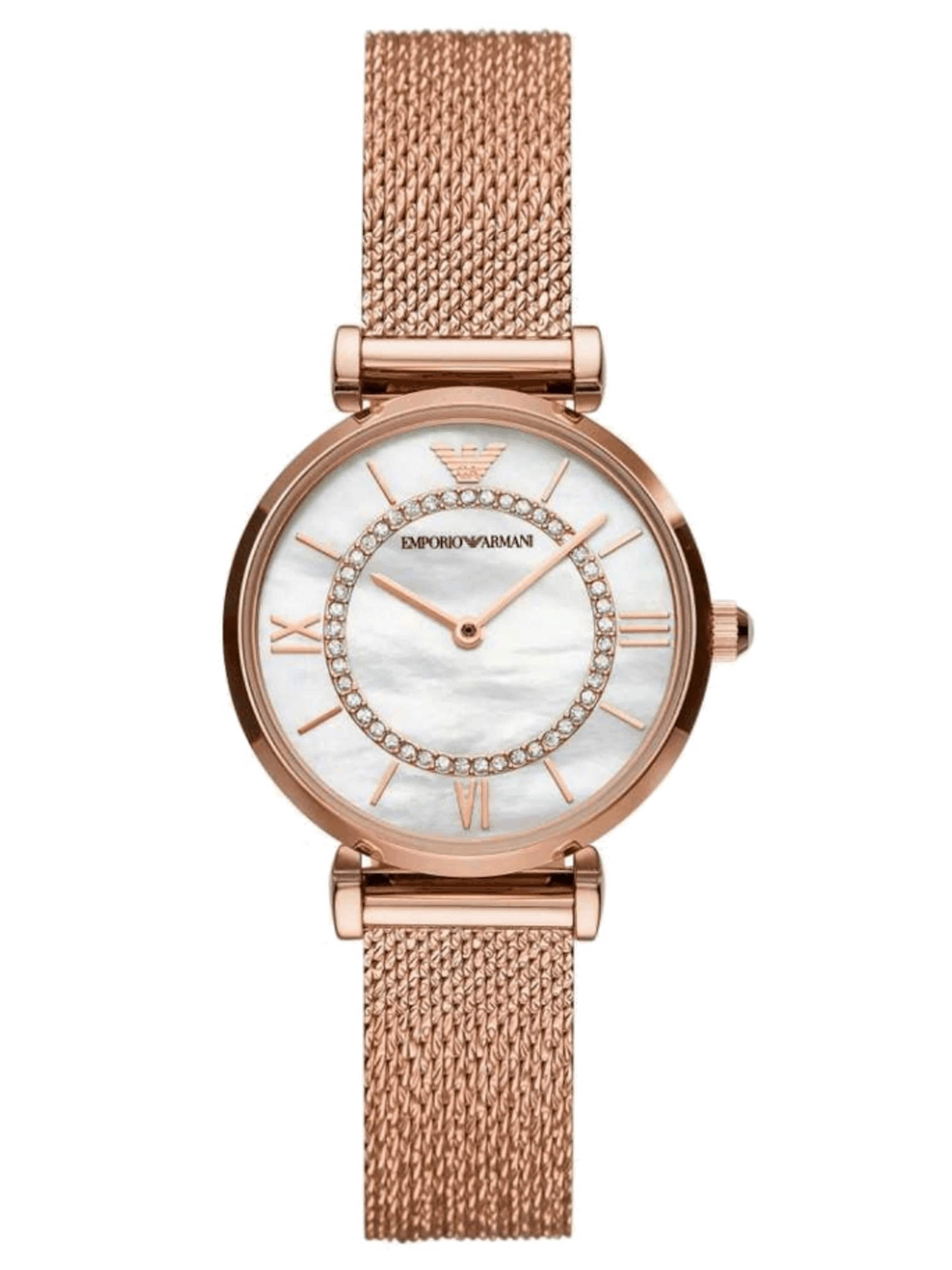 Emporio Armani Analoog horloge 'Gianni T-Bar' in Zilver: voorkant