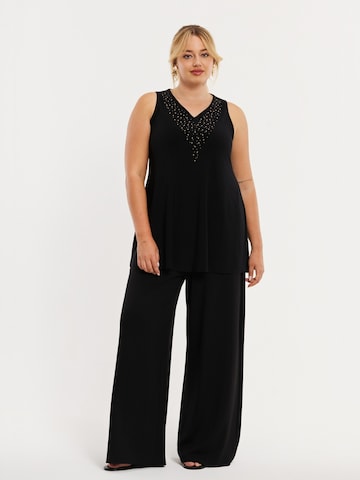 YOEK Wide leg Broek in Zwart