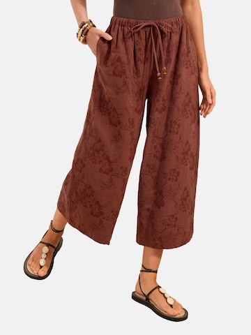 Wide Leg Pantalon Friends Like These en marron : devant