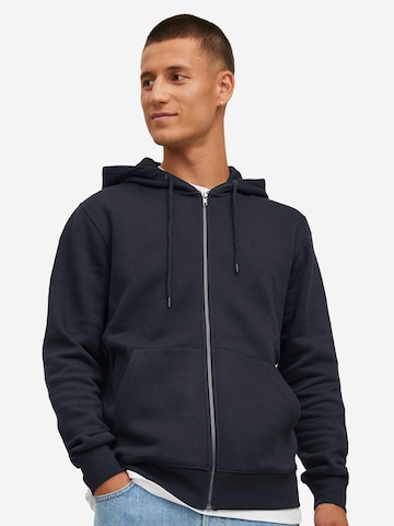 JACK & JONES Zip-Up Hoodie 'Star' in Black