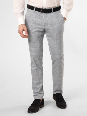 Coupe slim Pantalon 'Hoxdon' Finshley & Harding London en gris : devant