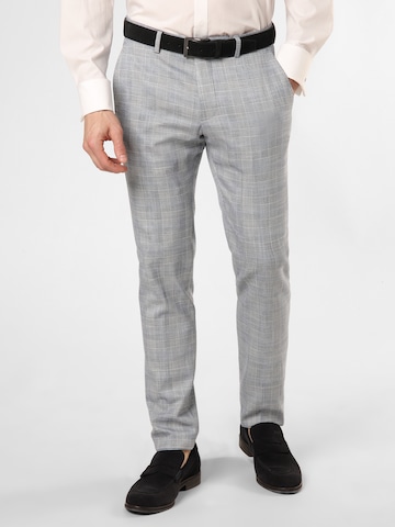 Coupe slim Pantalon 'Hoxdon' Finshley & Harding London en gris : devant