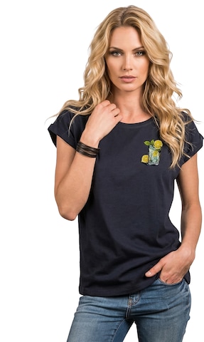 MAKAYA Shirt 'Gin Tonic' in Blue: front