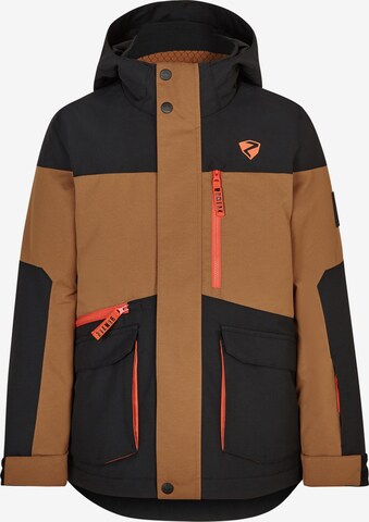 ZIENER Athletic Jacket 'Agonis' in Brown: front