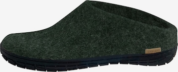 Glerups Huisschoenen 'Kautschuksohle Schwarz' in Groen: voorkant