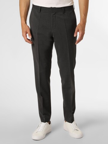 BOSS Slim fit Pleated Pants ' Genius' in Grey: front