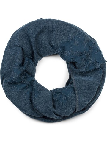 styleBREAKER Schlauchschal 'Loop Schal Destroyed Look'‌ in Blau: Vorderseite
