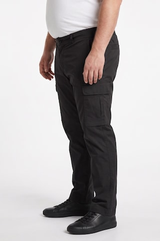 Men Plus Regular Cargobroek in Zwart