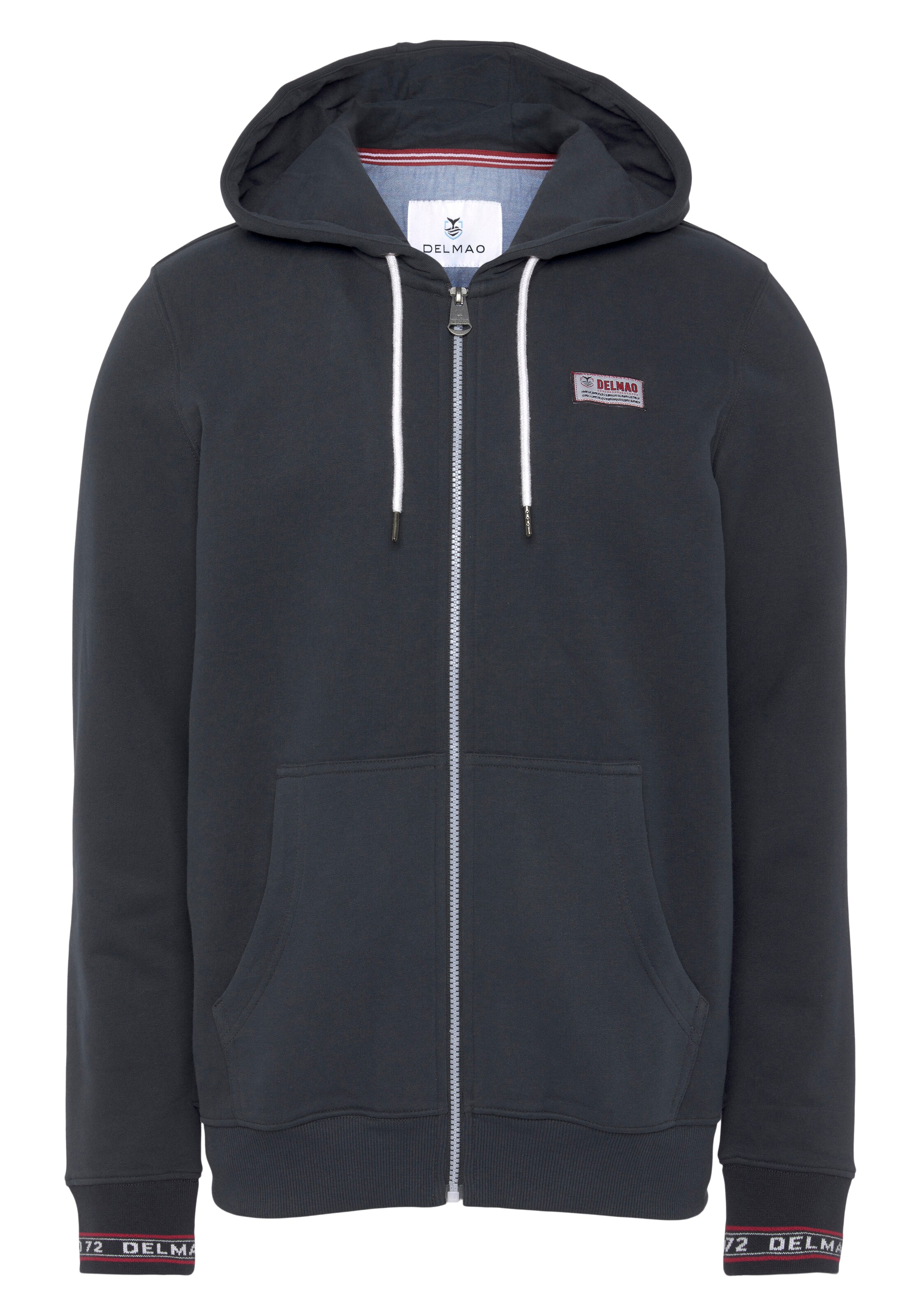 DELMAO Zip-Up Hoodie in Blue: front