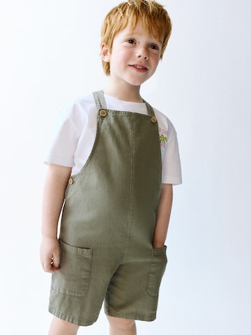 MANGO KIDS Regular Hängselbyxa 'LICHI' i grön: framsida