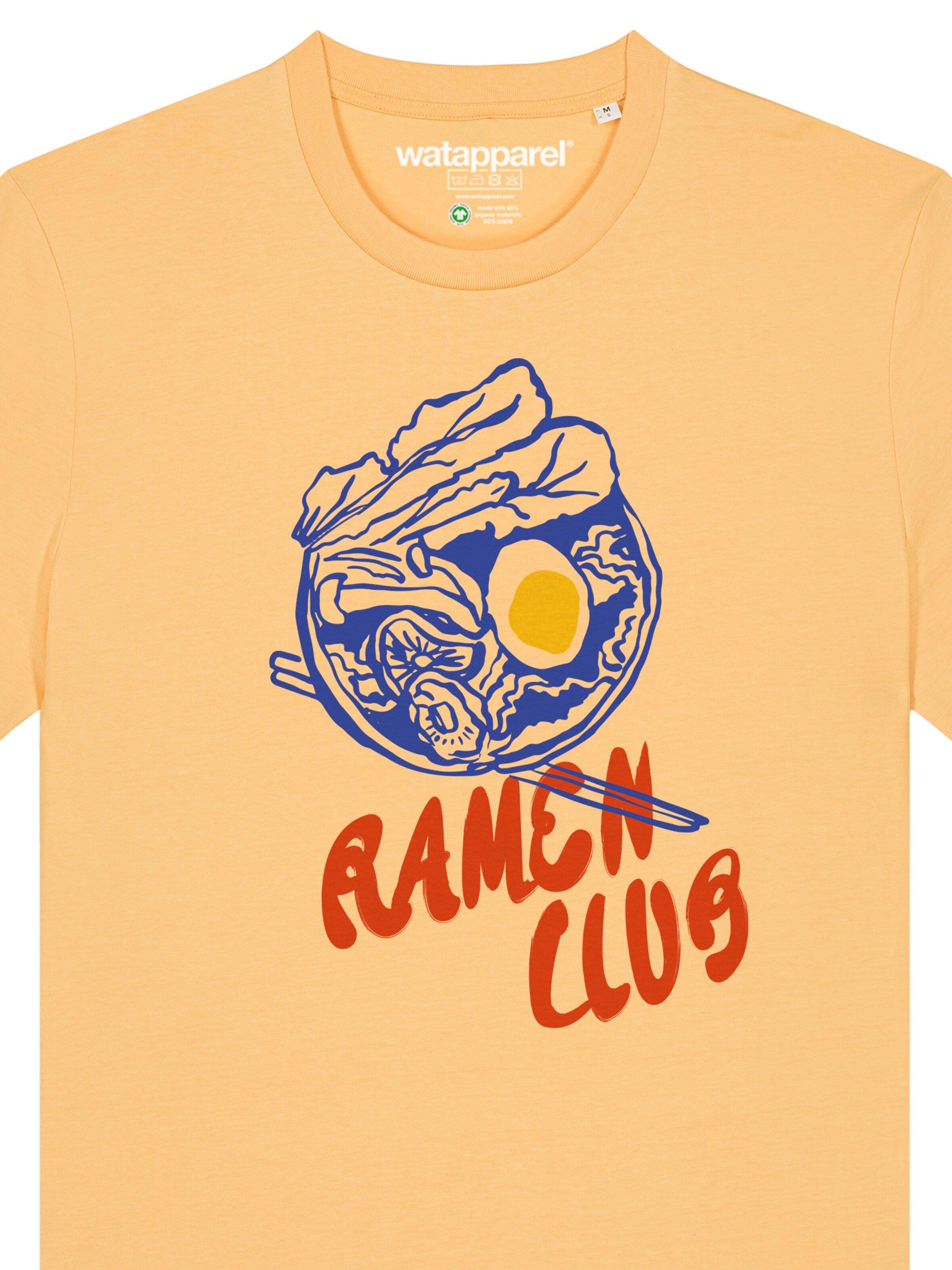 Watapparel Shirt 'Ramen Club' in Geel