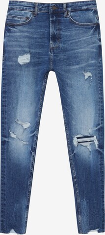 Coupe slim Jean Pull&Bear en bleu : devant