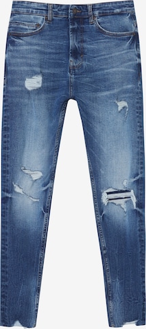 Coupe slim Jean Pull&Bear en bleu : devant