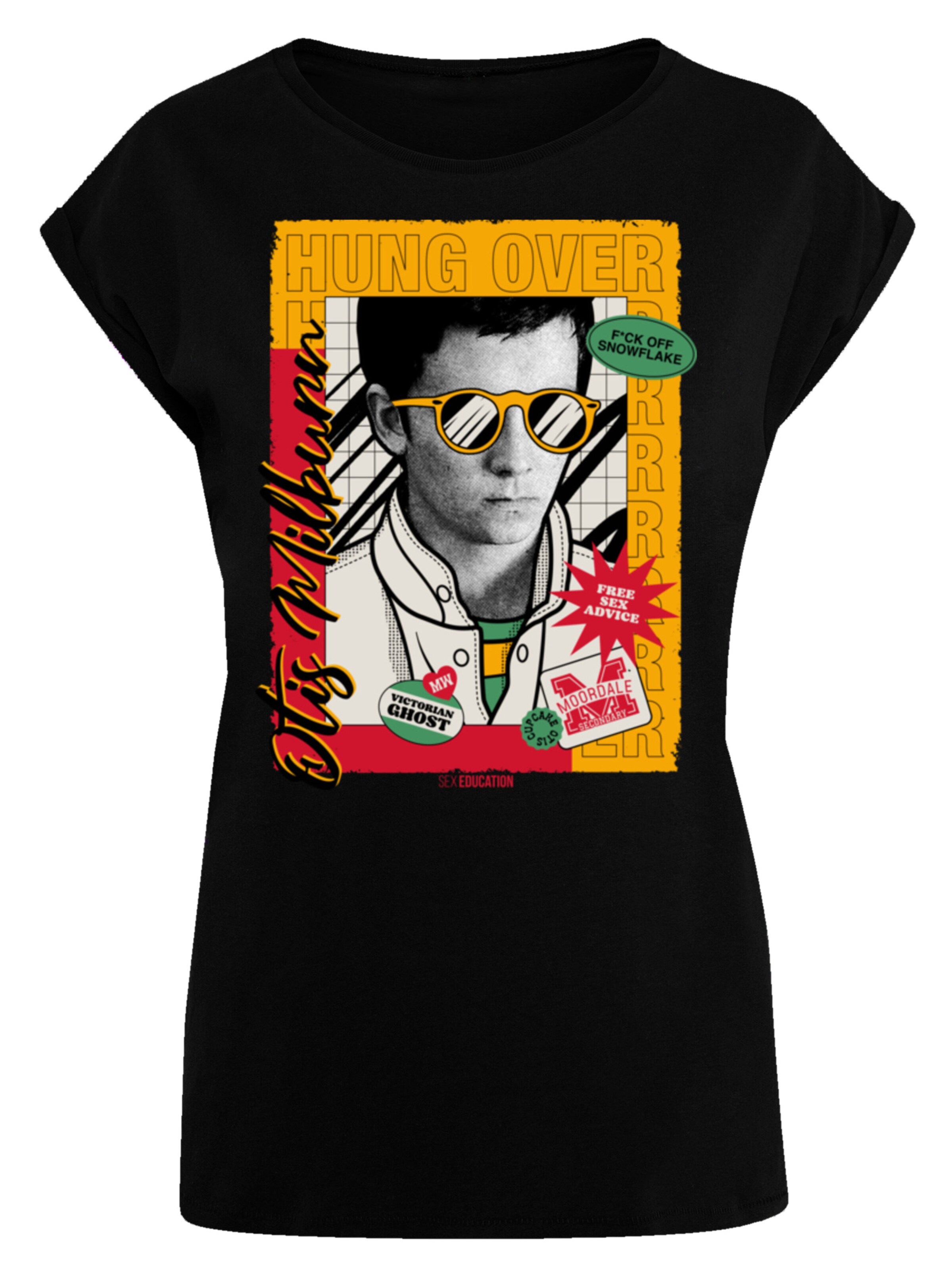 F4NT4STIC T-Shirt 'Sex Education Otis Hung Over Netflix TV Series' in Schwarz: Vorderseite