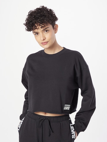 LEVI'S ®Sweater majica 'GR Carla Raw Cut Crew' - crna boja: prednji dio