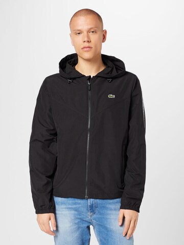 LACOSTE - Chaqueta de entretiempo en negro: frente