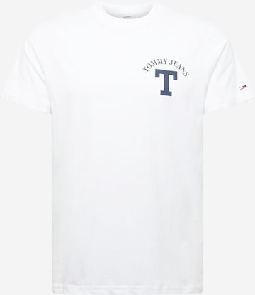 Tommy Jeans Тениска 'LETTERMAN' в бяло: отпред